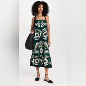 Sea New York Green and White Patterned Midi Dress